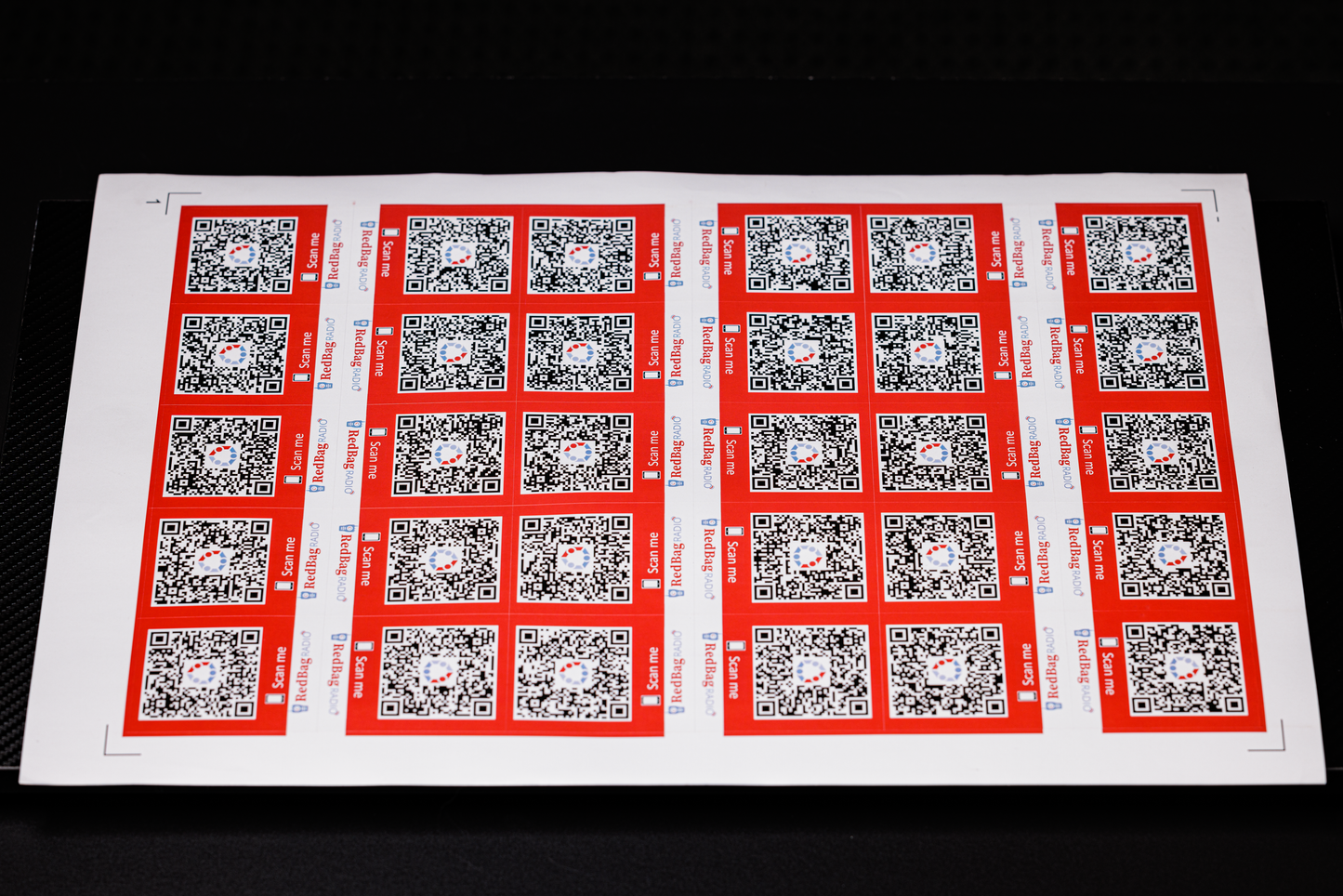 RedBag QR Code Vinyl Stickers Sheet of 30